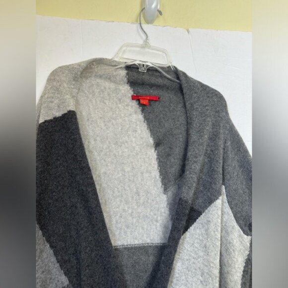 Saffron Cashmere Cardigan Open Color Block Graphic Sweater Knit Lightweight S - Picture 10 of 16